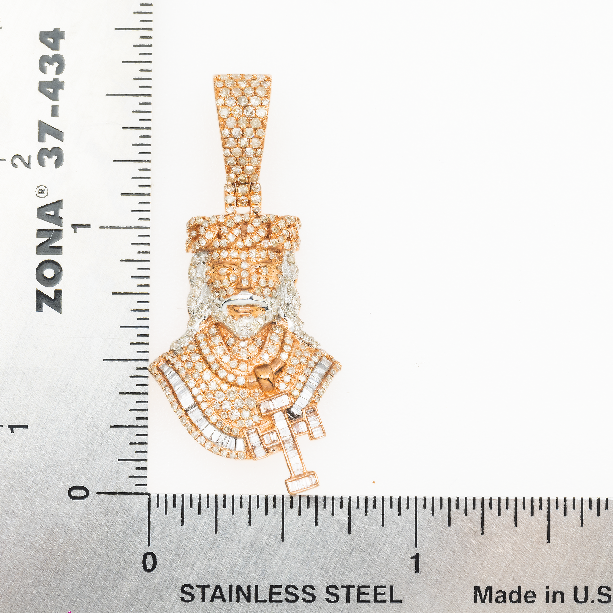 10K GOLD DIAMOND JESUS HEAD PENDANT 1.37 CT