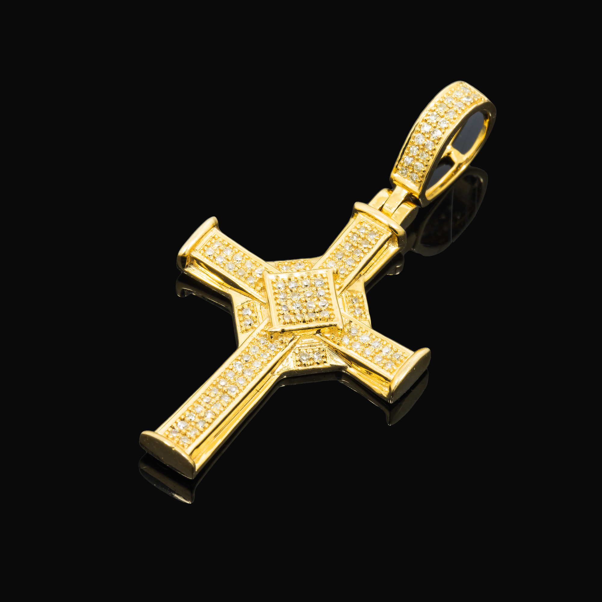 10K GOLD DIAMOND CROSS PENDANT 0.34 CT