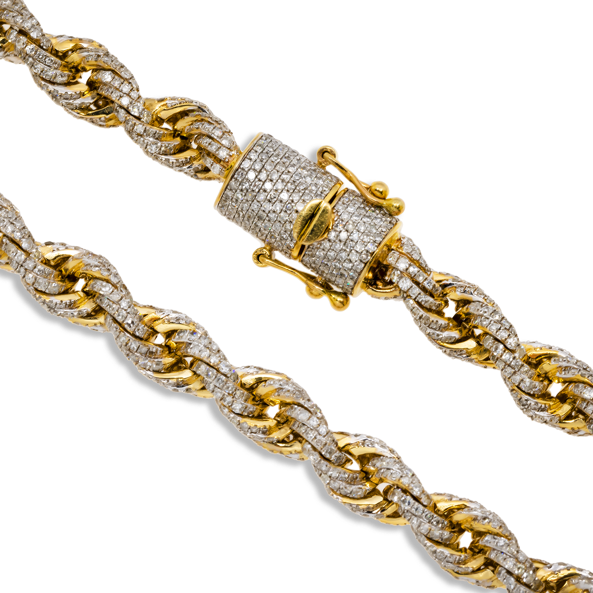 10K GOLD DIAMOND 6.71MM ROPE CHAIN 23.95 CT