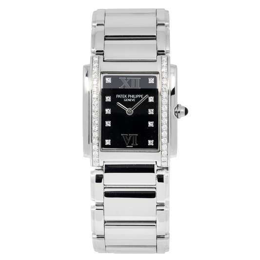 PATEK PHILIPPE TWENTY~4 LADIES STAINLESS STEEL GREY DIAL 4910/10A-010.