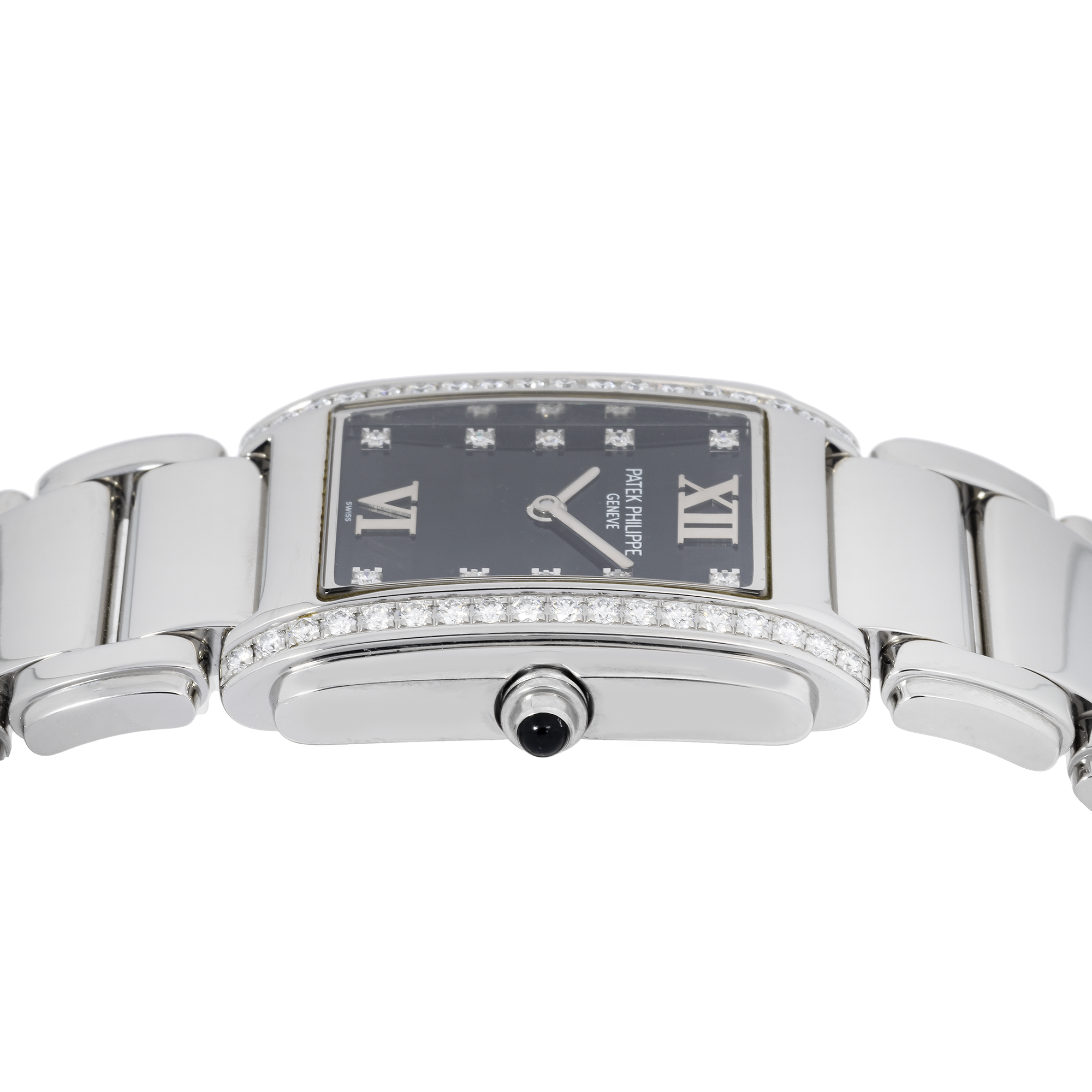 PATEK PHILIPPE TWENTY~4 LADIES STAINLESS STEEL GREY DIAL 4910/10A-010.