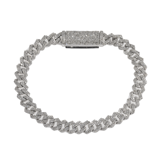 14K GOLD CUBAN LINK BRACELET 4.77 CT DIAMONDS