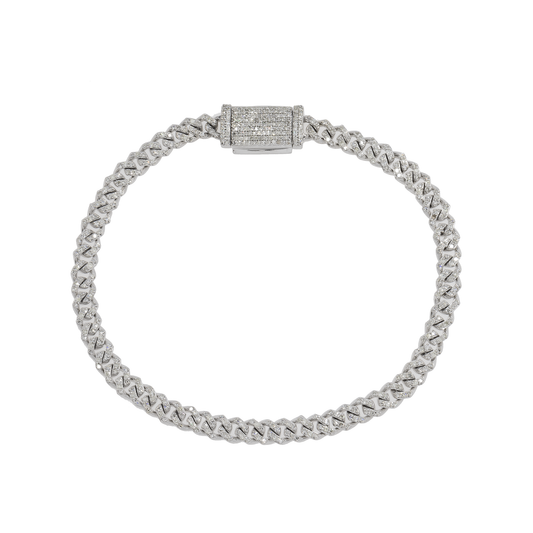 14K GOLD CUBAN LINK BRACELET 2.45 CT DIAMONDS