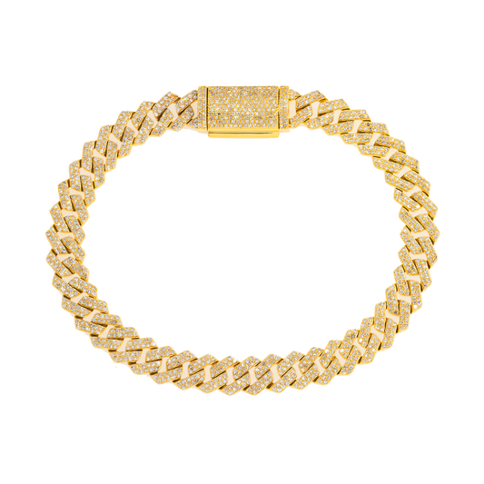 14K GOLD CUBAN LINK BRACELET 5.24 CT DIAMONDS