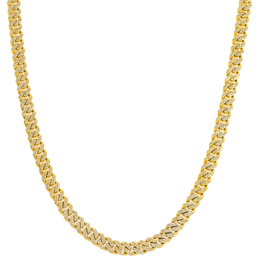 14K GOLD DIAMOND 6.5MM CUBAN LINK CHAIN 7.35 CT