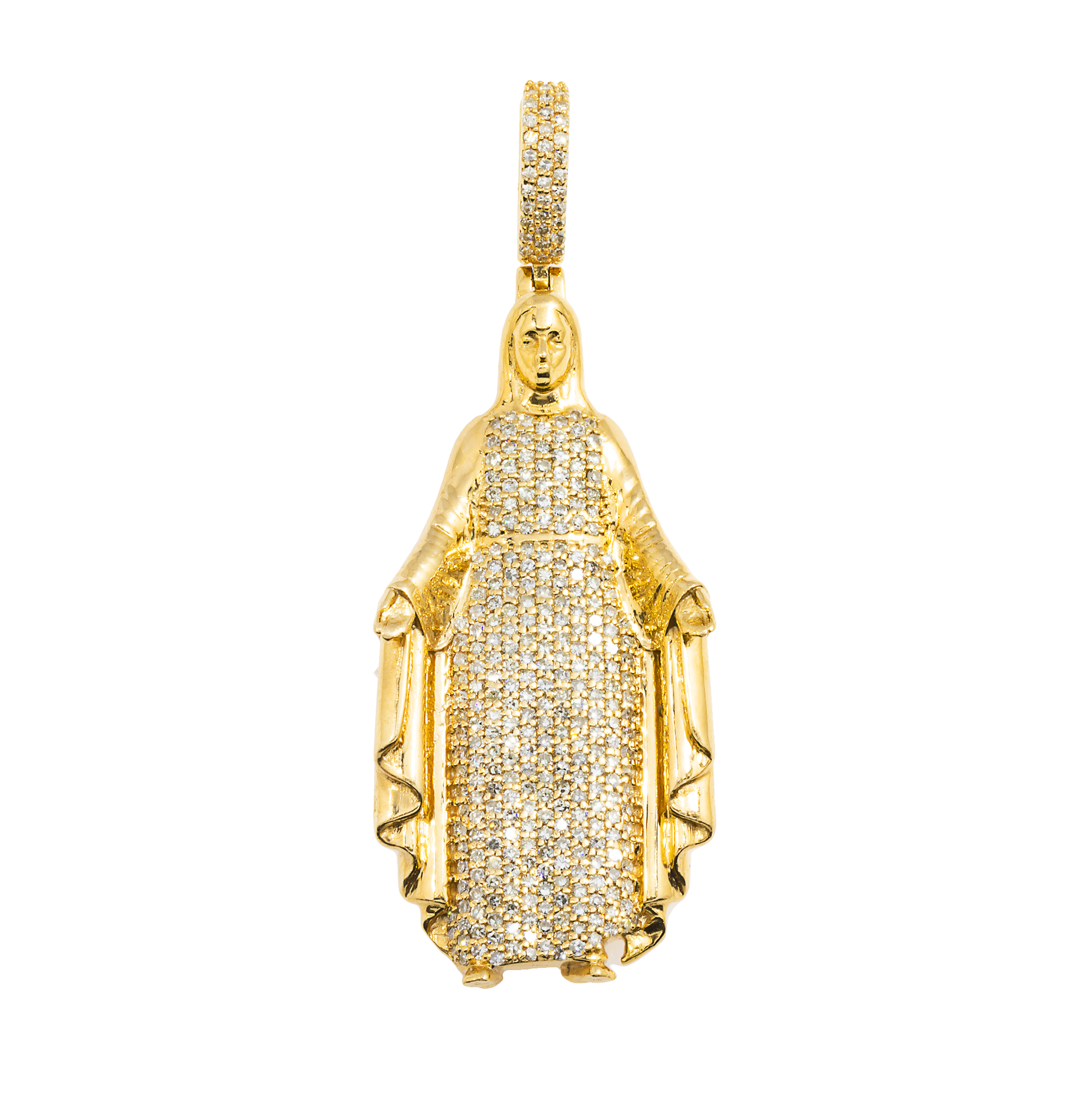 14K GOLD DIAMOND JESUS PENDANT 1.33 CT