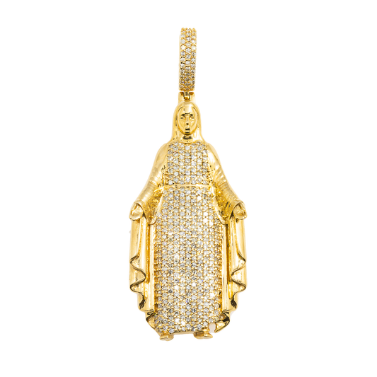 14K GOLD DIAMOND JESUS PENDANT 1.33 CT