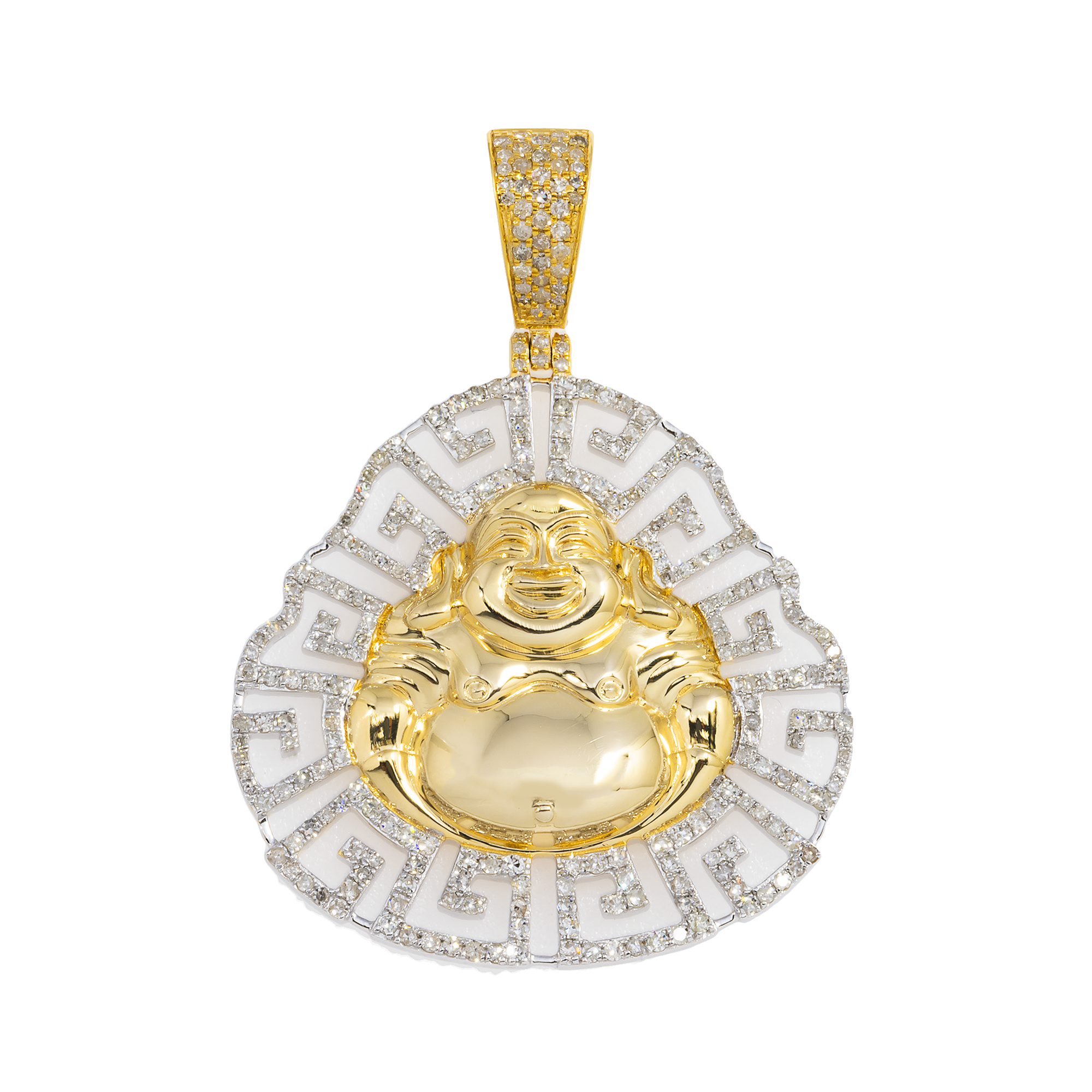 10K GOLD DIAMOND BUDDHA PENDANT 1.04 CT