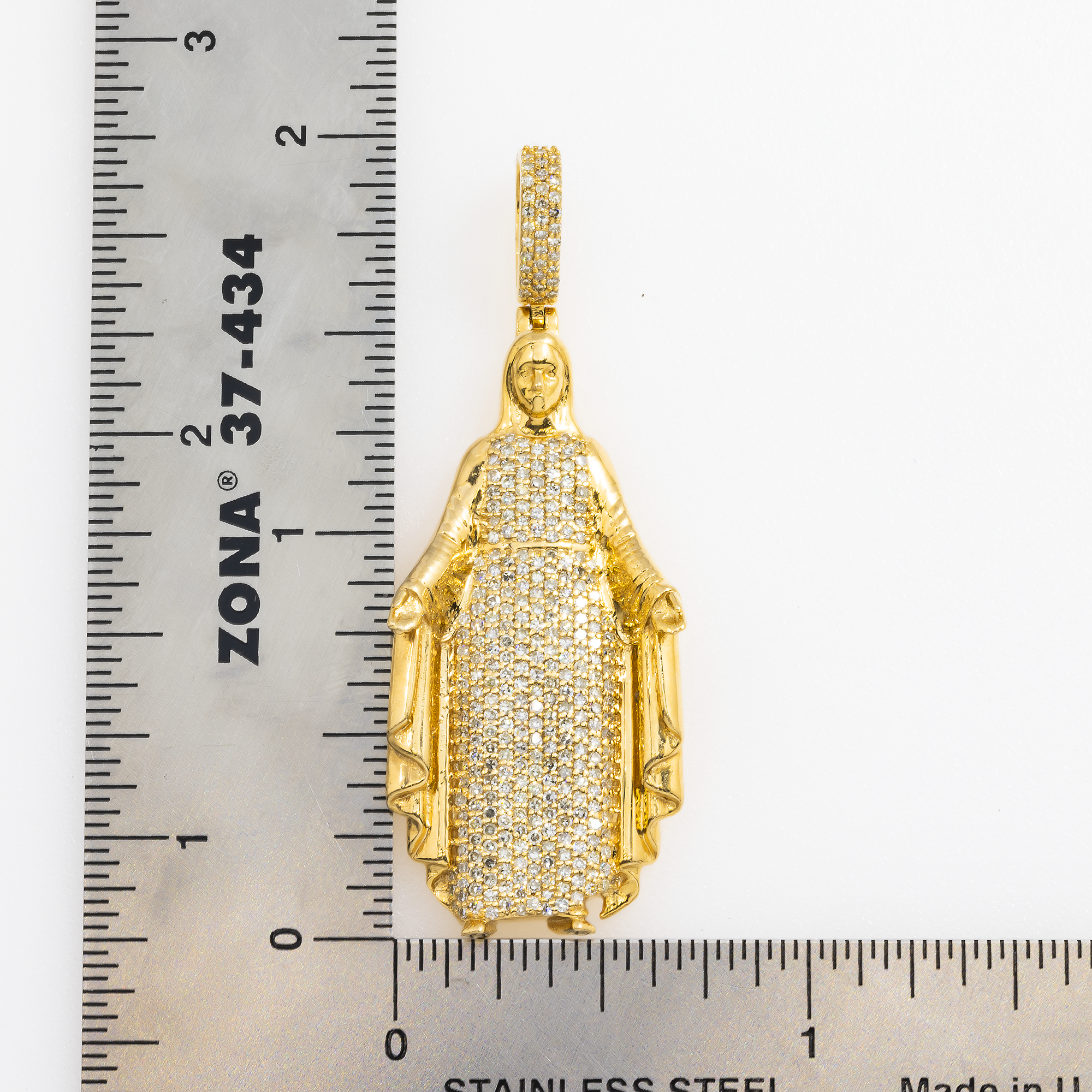 14K GOLD DIAMOND JESUS PENDANT 1.33 CT