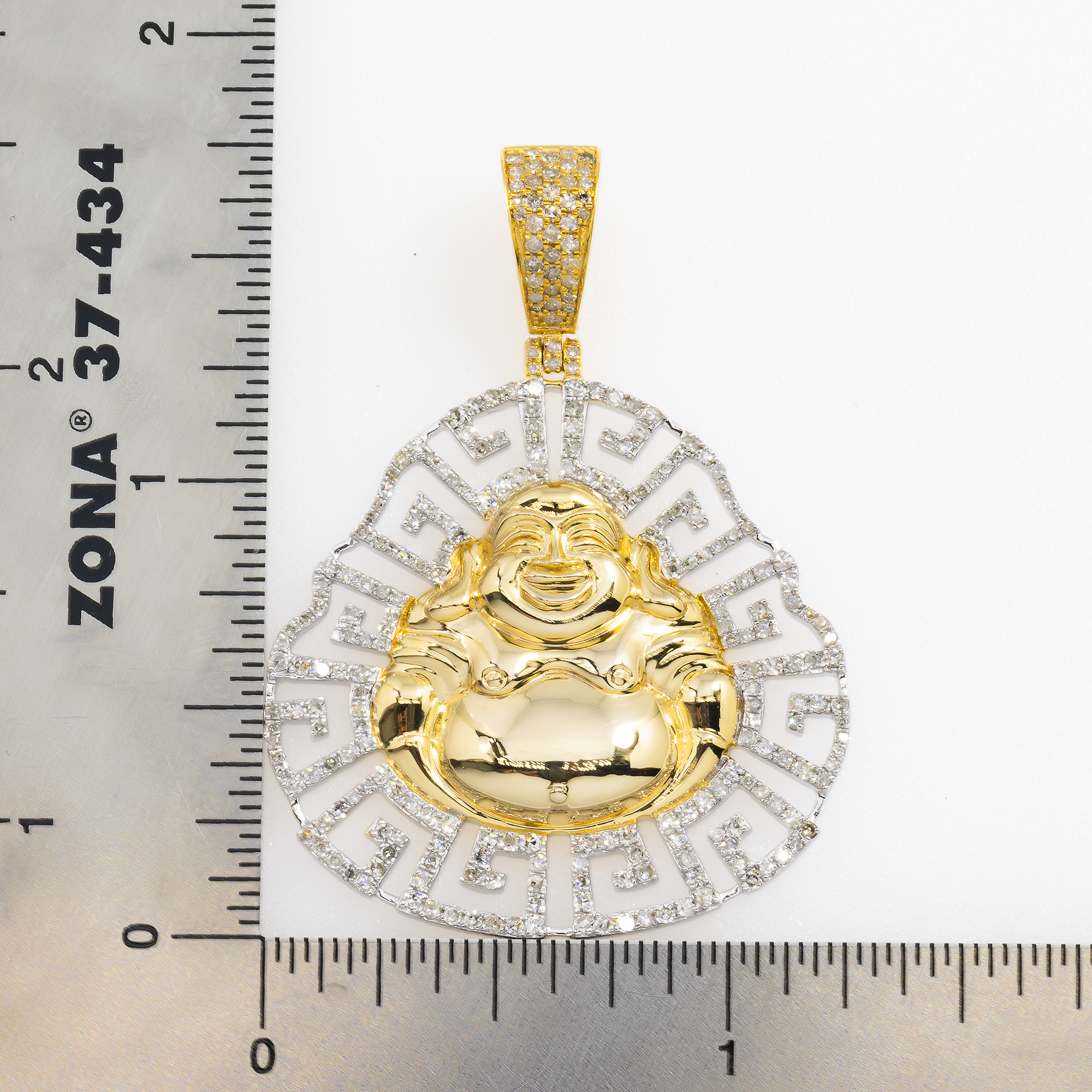 10K GOLD DIAMOND BUDDHA PENDANT 1.04 CT