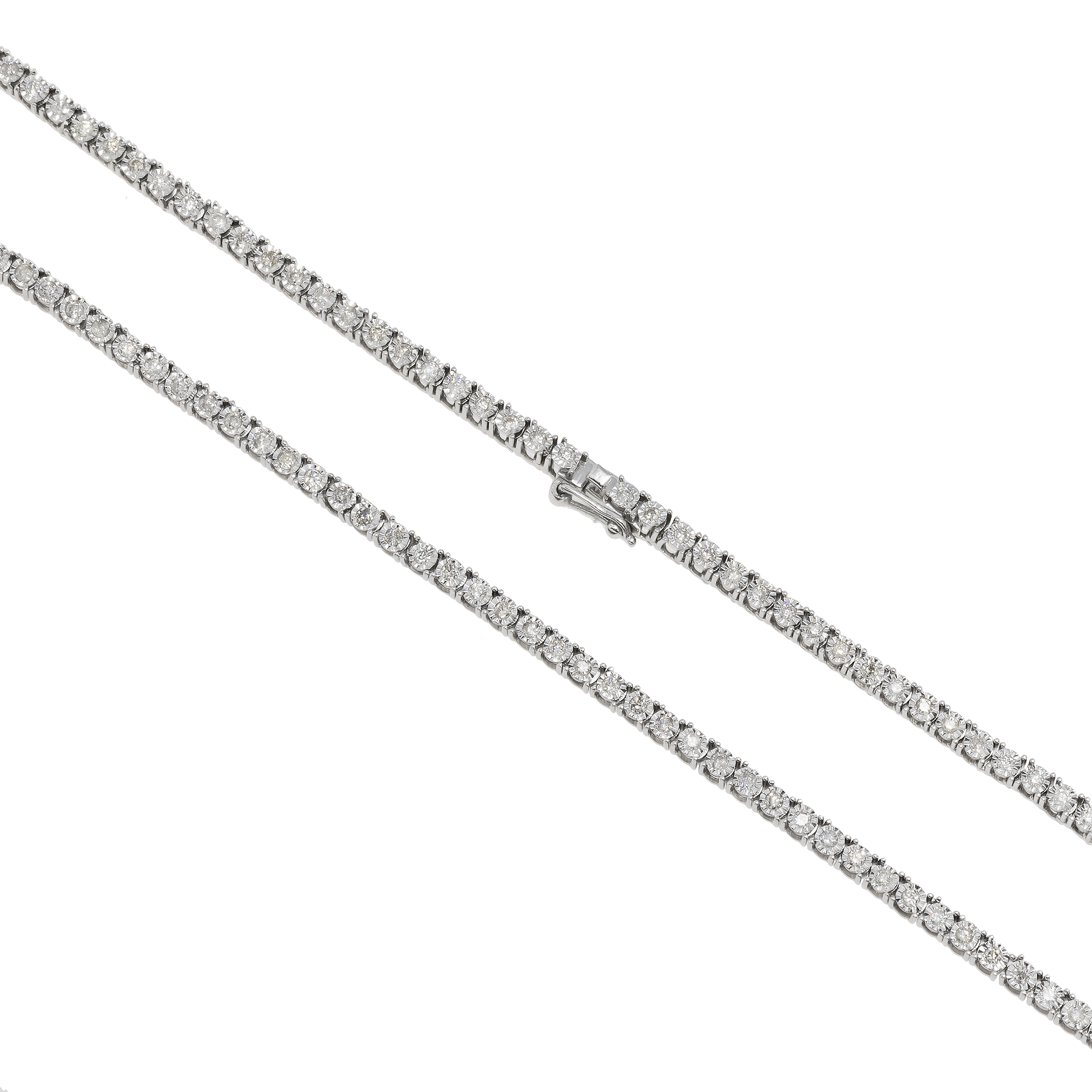 14K GOLD ROUND DIAMOND TENNIS CHAIN 1.68 CT