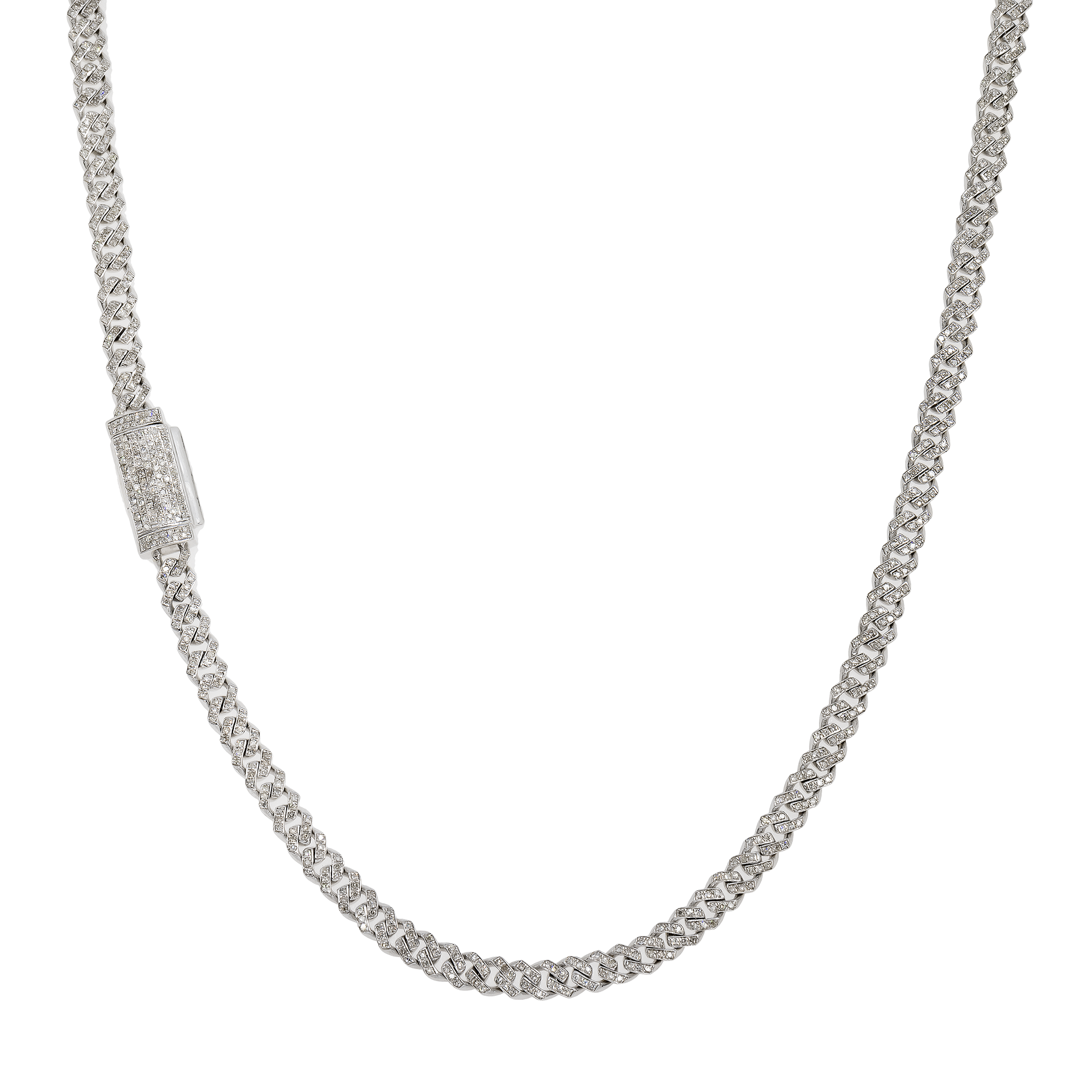 14K GOLD DIAMOND 4MM CUBAN LINK CHAIN 2.34 CT