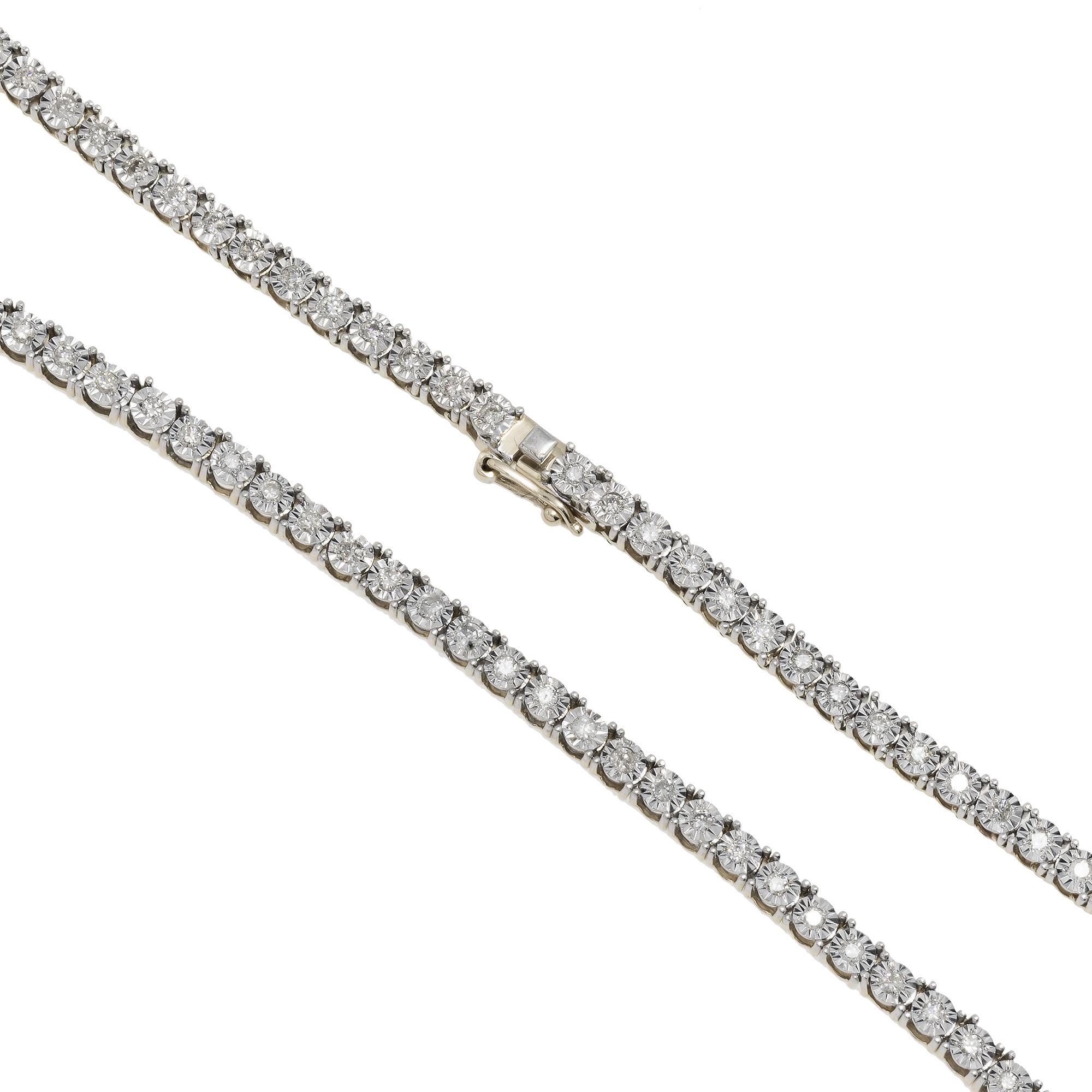 14K GOLD ROUND DIAMOND TENNIS CHAIN 1.86 CT