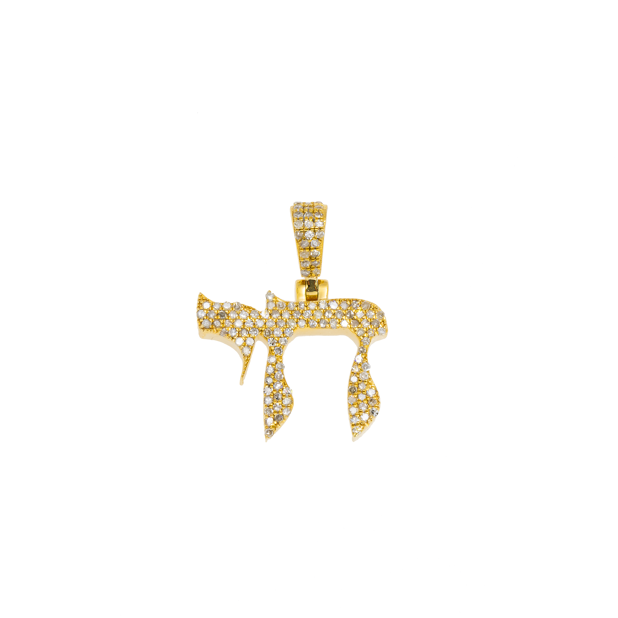 14K GOLD DIAMOND CHAI PENDANT 0.32 CT