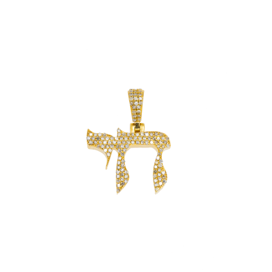 14K GOLD DIAMOND CHAI PENDANT 0.32 CT