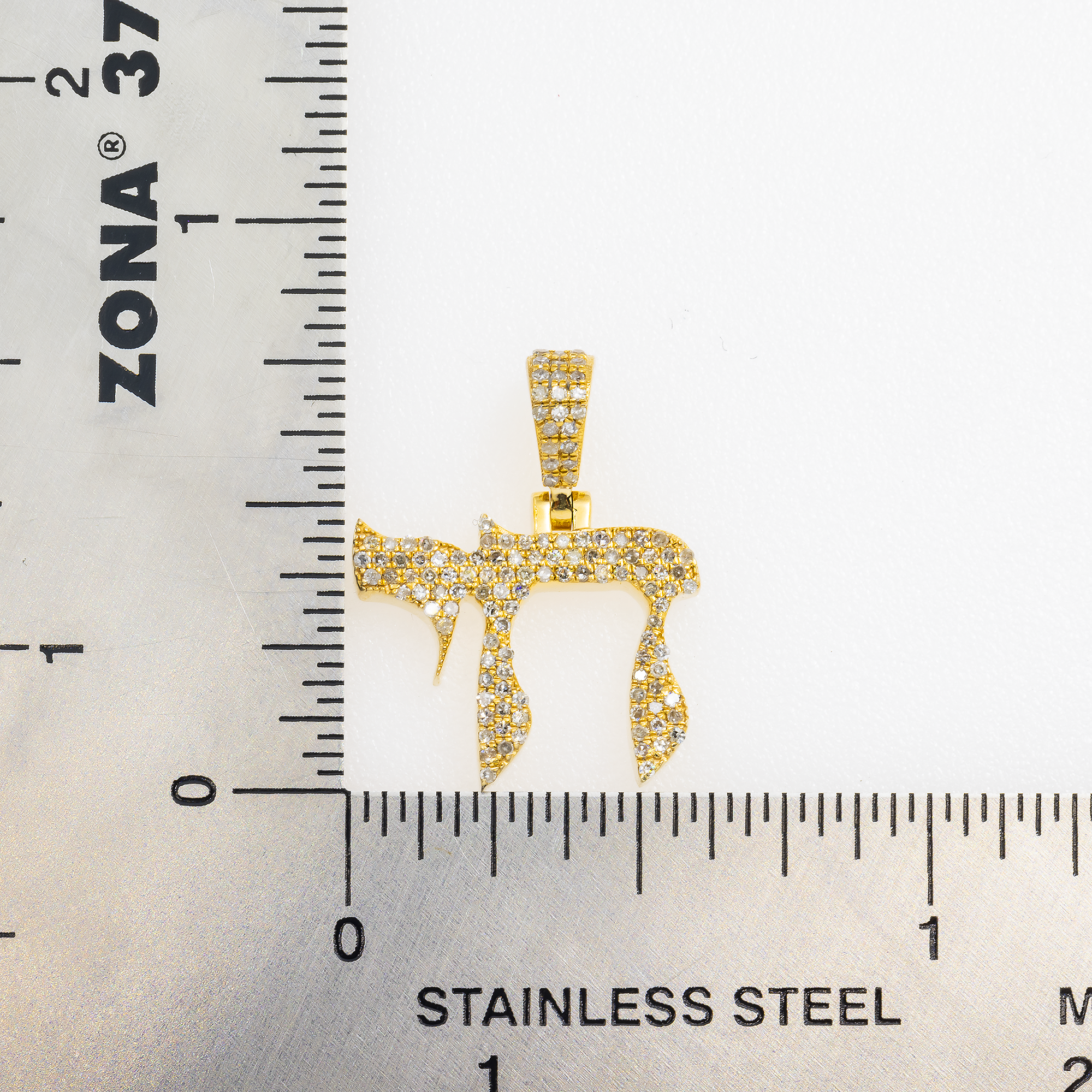 14K GOLD DIAMOND CHAI PENDANT 0.32 CT