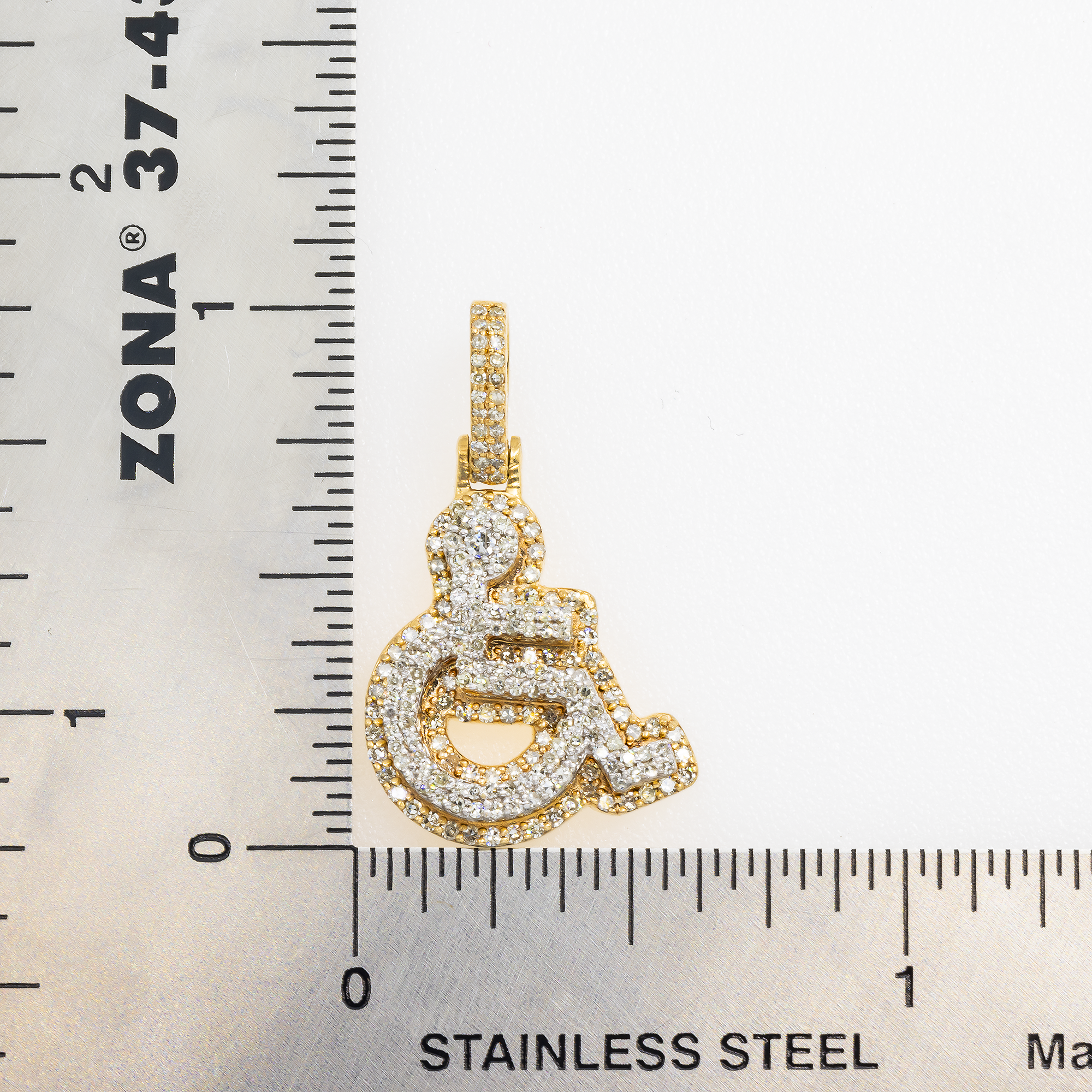 14K GOLD DIAMOND HANDICAP SYMBOL PENDANT 0.55 CT
