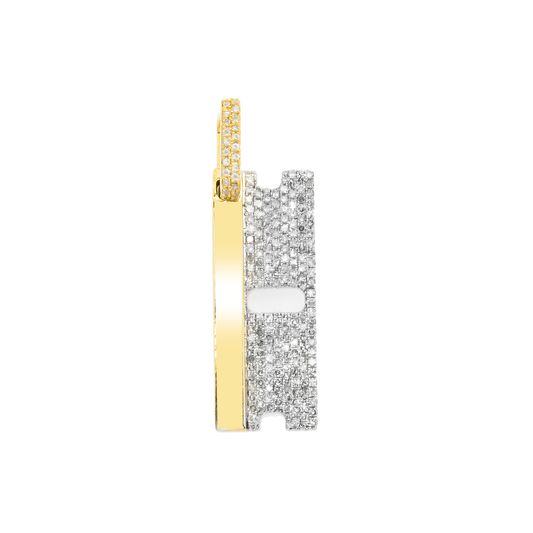 14K GOLD DIAMOND RAZOR BLADE PENDANT 1.37 CT