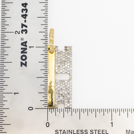 14K GOLD DIAMOND RAZOR BLADE PENDANT 0.93 CT