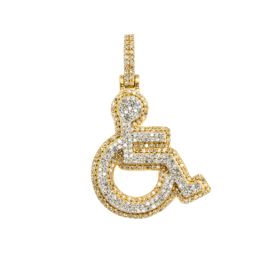 10K GOLD DIAMOND HANDICAP SYMBOL PENDANT 1.00 CT