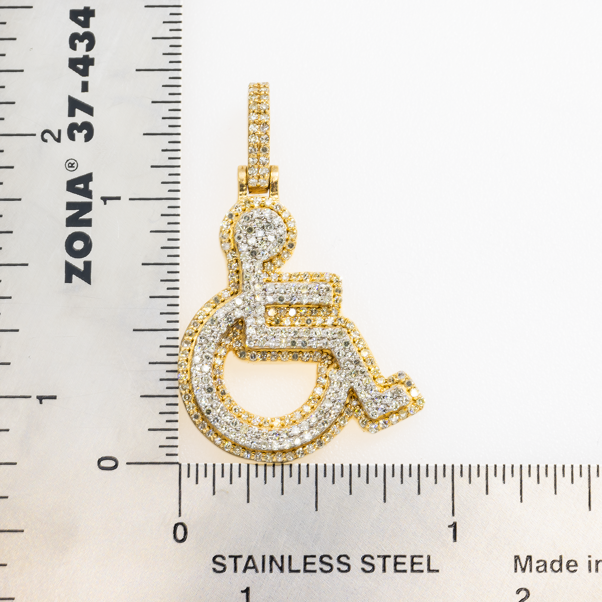 10K GOLD DIAMOND HANDICAP SYMBOL PENDANT 1.00 CT