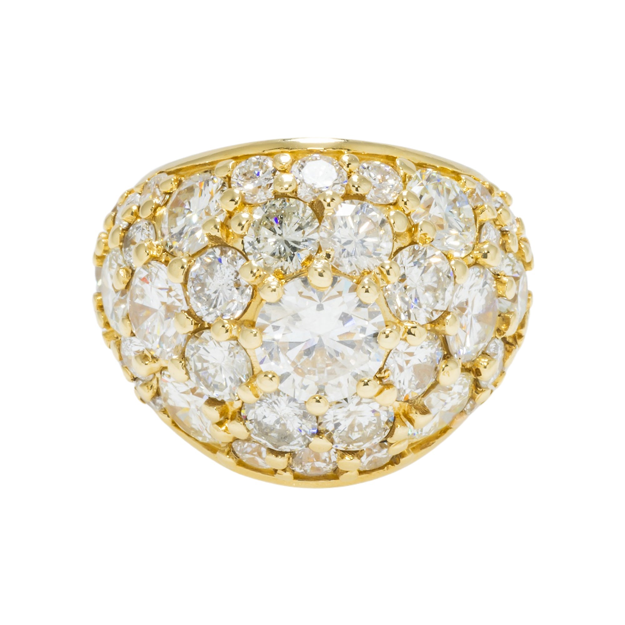 14K GOLD ROUND DIAMONDS STATEMENT RING 8.75 CT