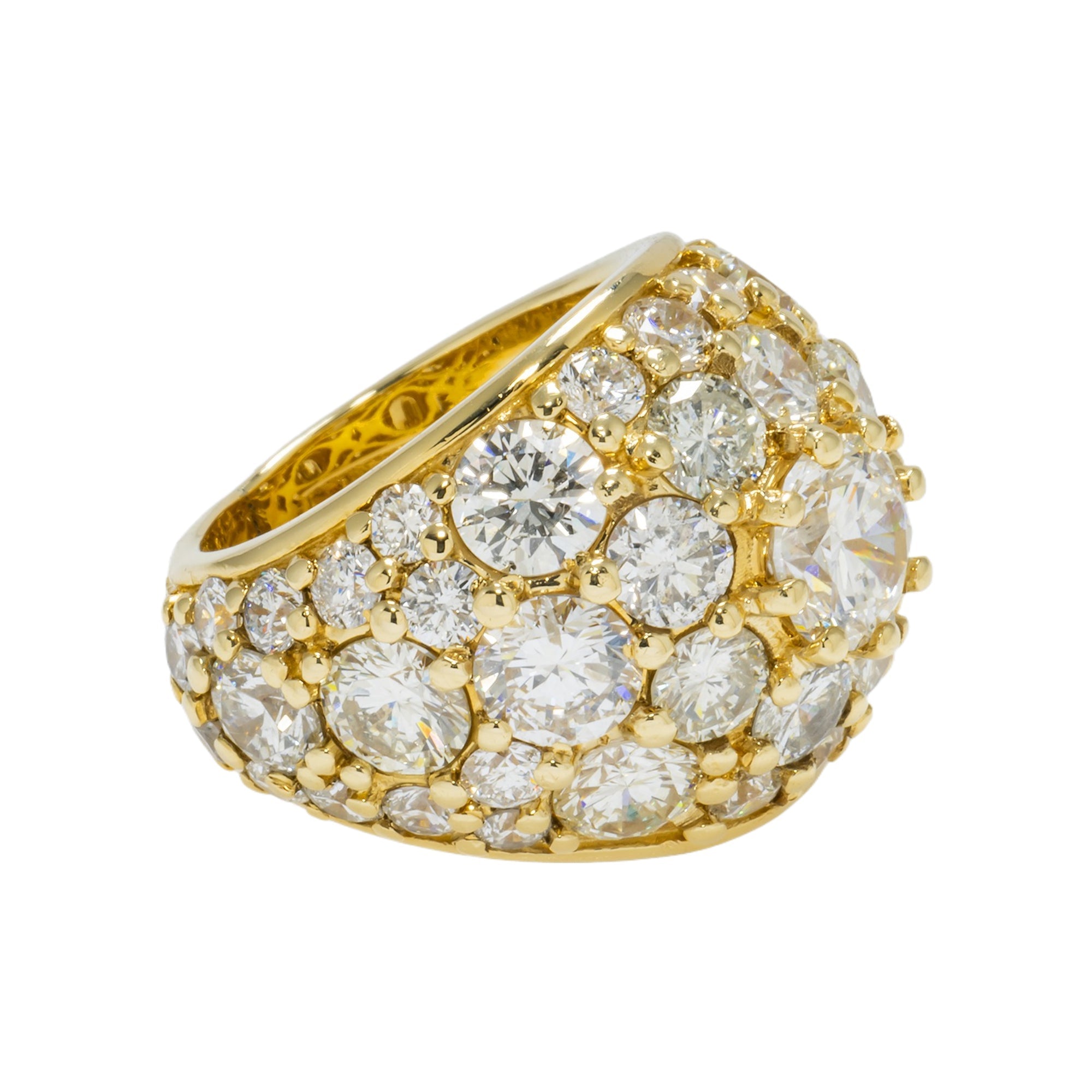 14K GOLD ROUND DIAMONDS STATEMENT RING 8.75 CT