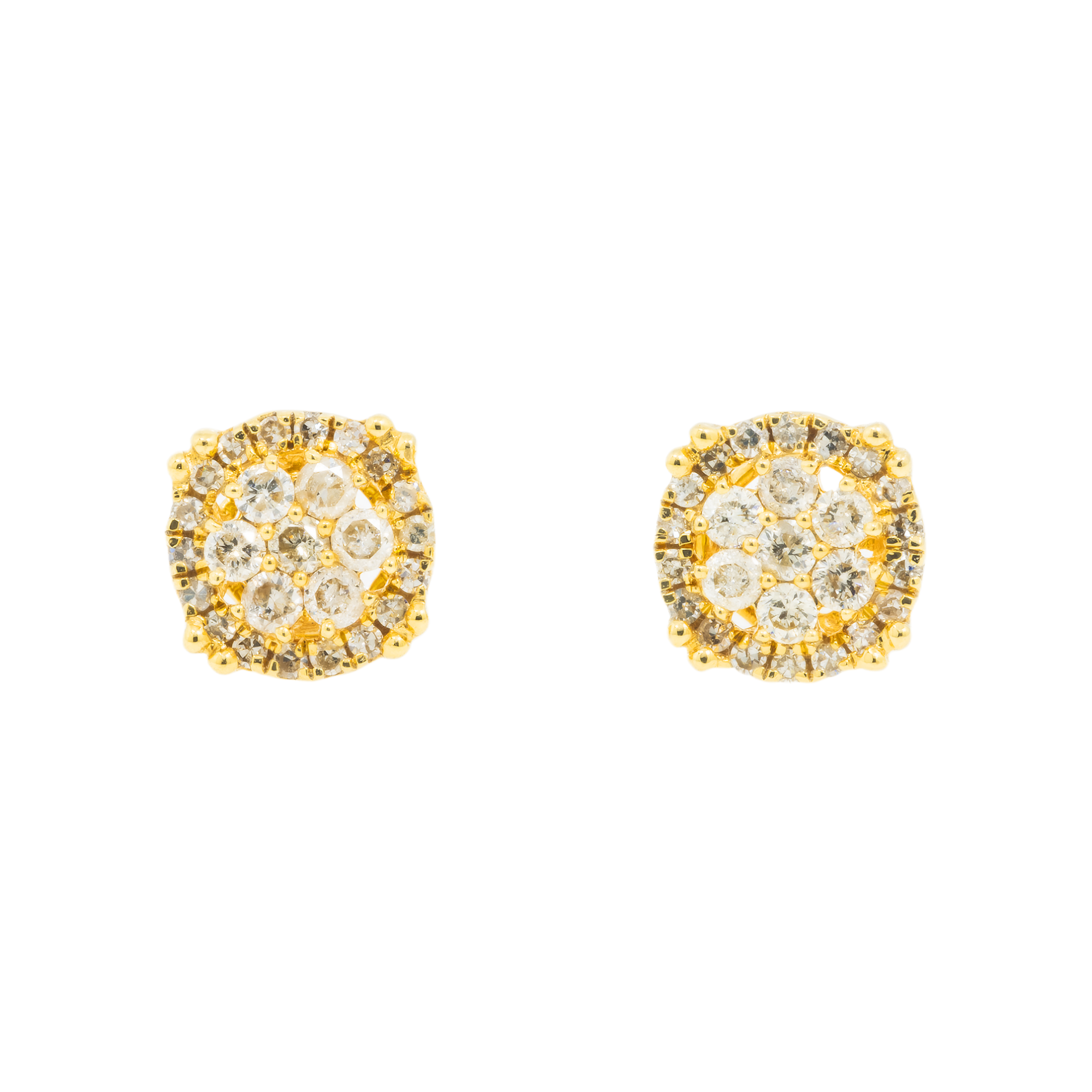 14K GOLD DIAMOND CIRCLE SHAPE EARRINGS 0.60 CTW