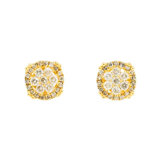 14K GOLD DIAMOND CIRCLE SHAPE EARRINGS 0.60 CTW