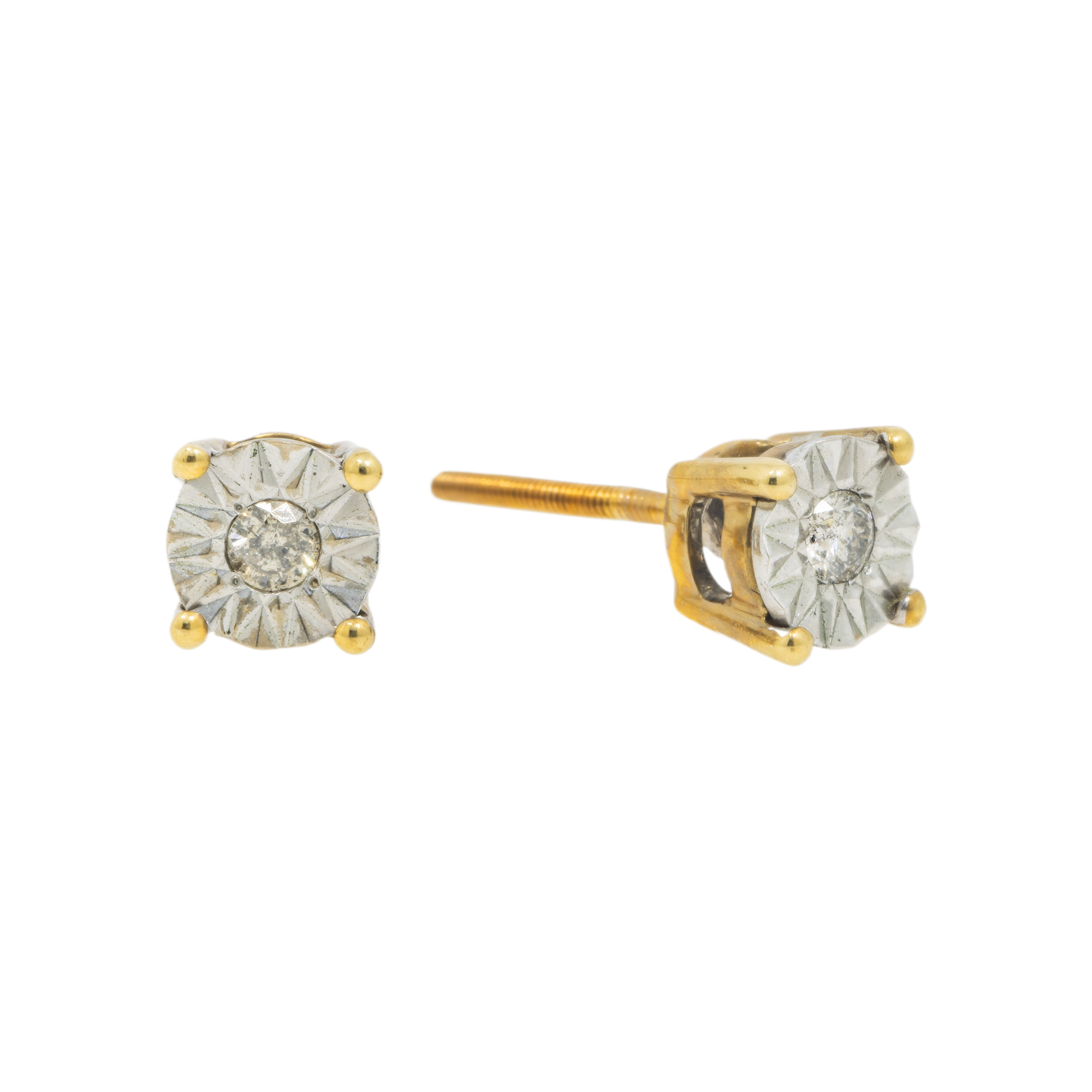 14K GOLD ROUND DIAMOND EARRINGS 0.25 CTW