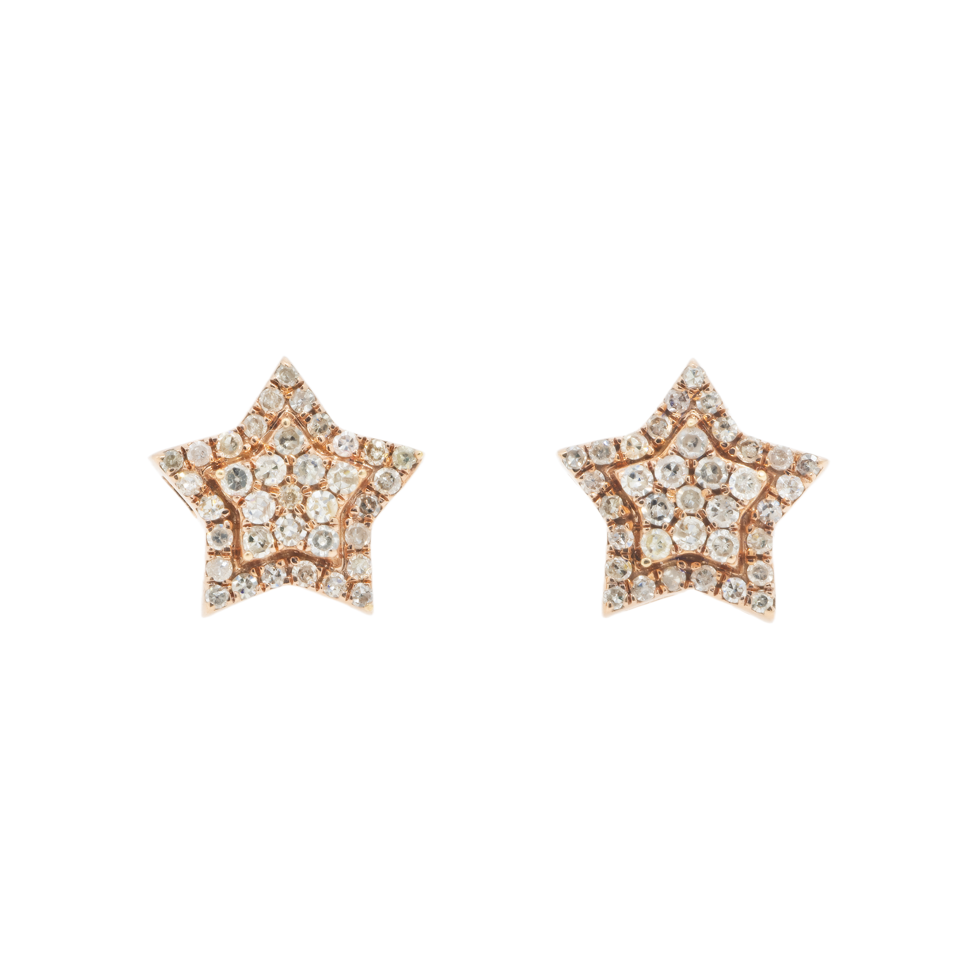14K GOLD DIAMOND STAR EARRINGS 0.36 CTW