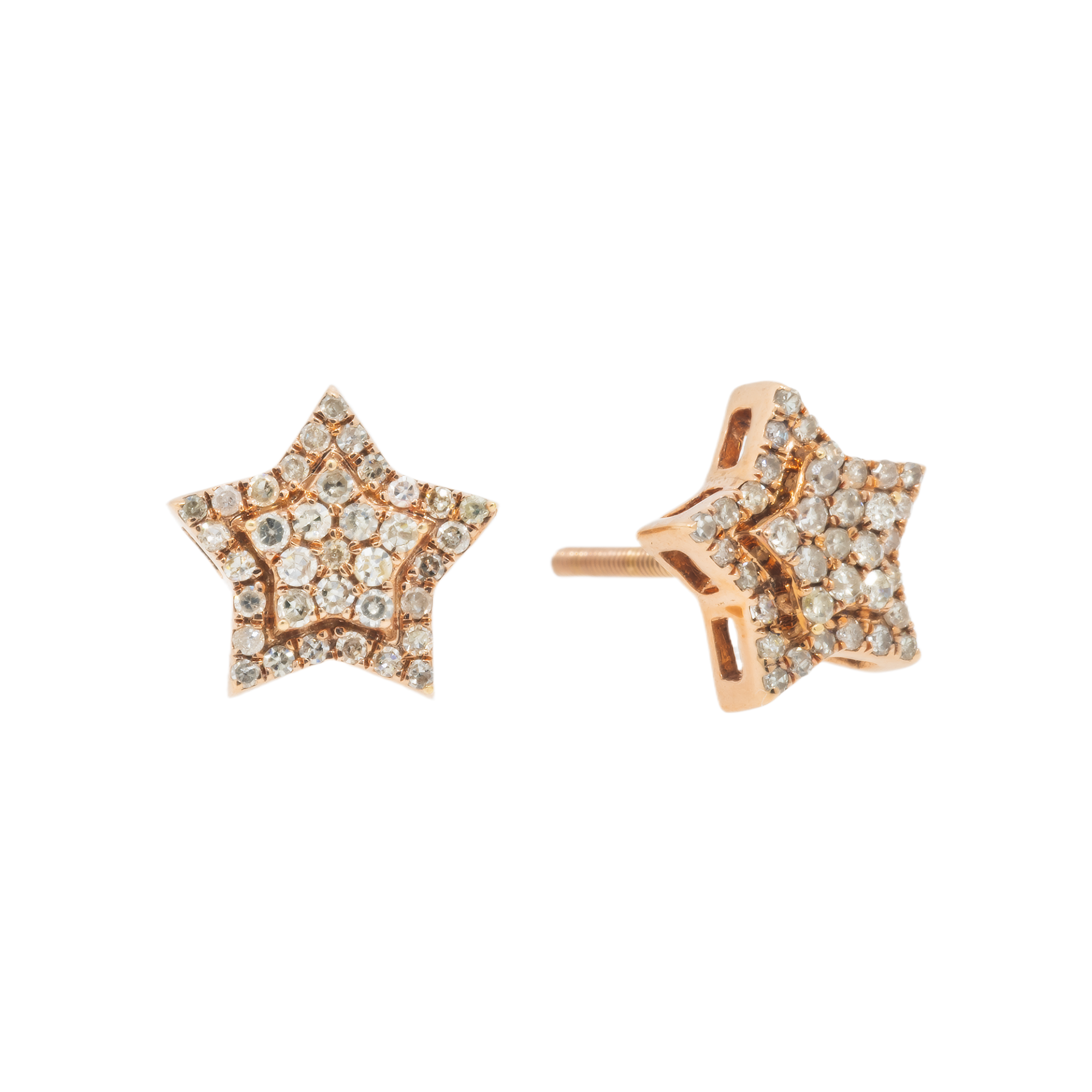 14K GOLD DIAMOND STAR EARRINGS 0.36 CTW