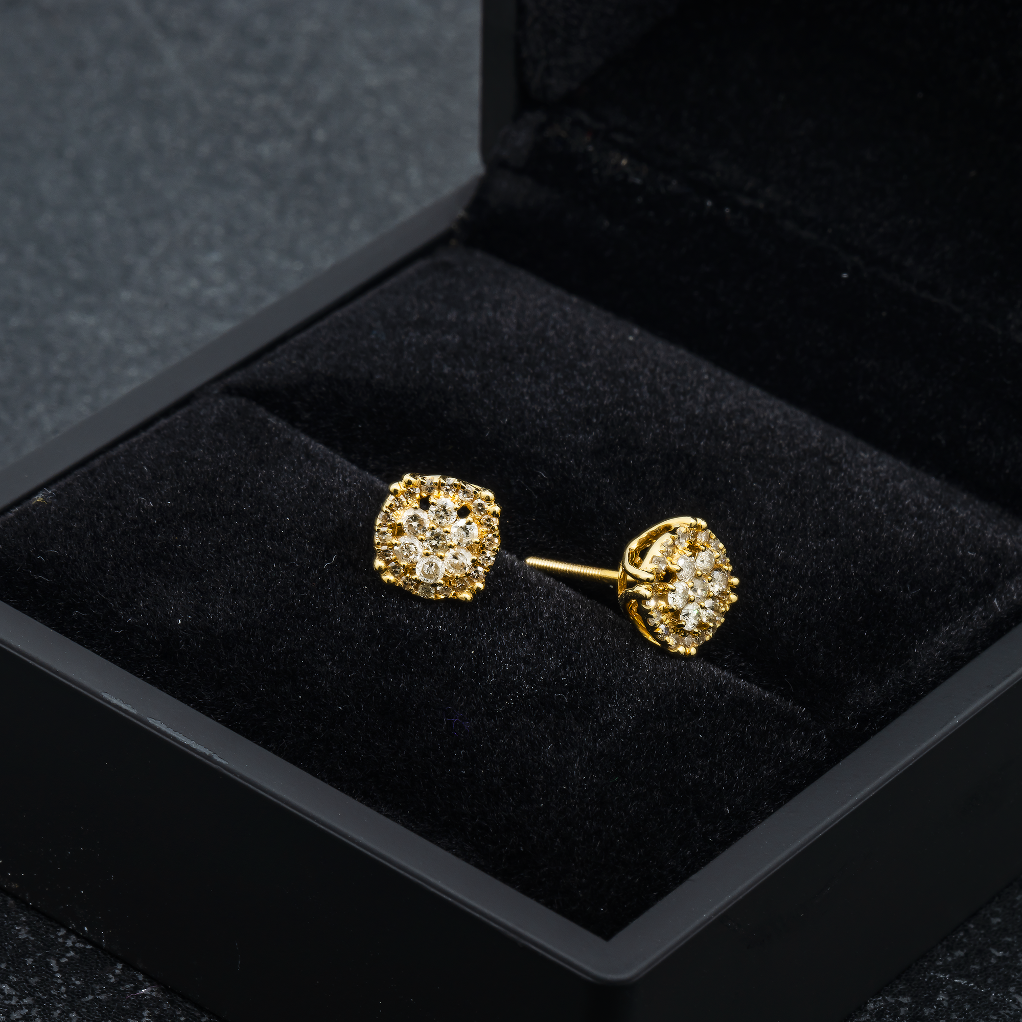 14K GOLD DIAMOND CIRCLE SHAPE EARRINGS 0.60 CTW