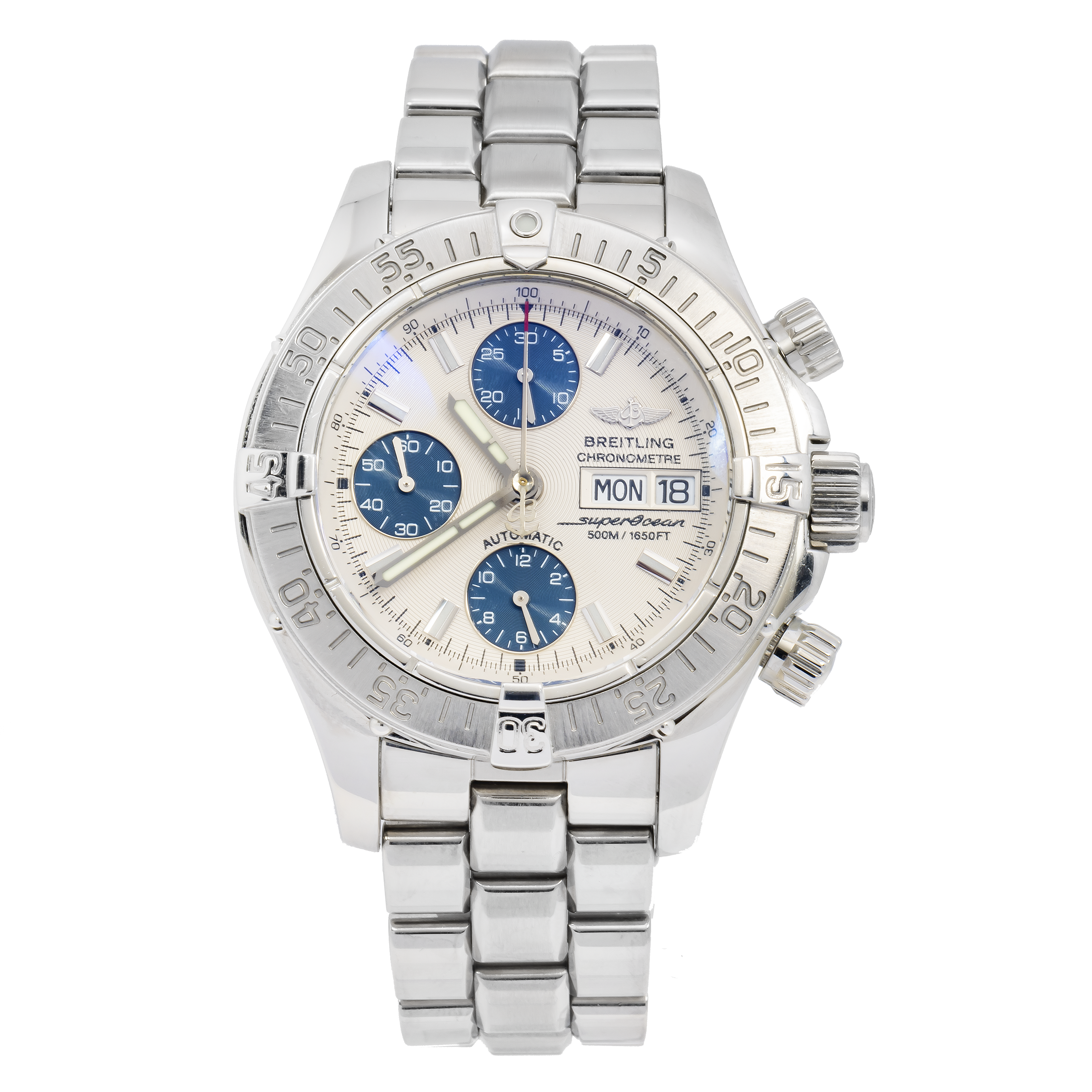 BREITLING SUPEROCEAN A13340 42MM WHITE DIAL WITH STAINLESS STEEL BRACELET