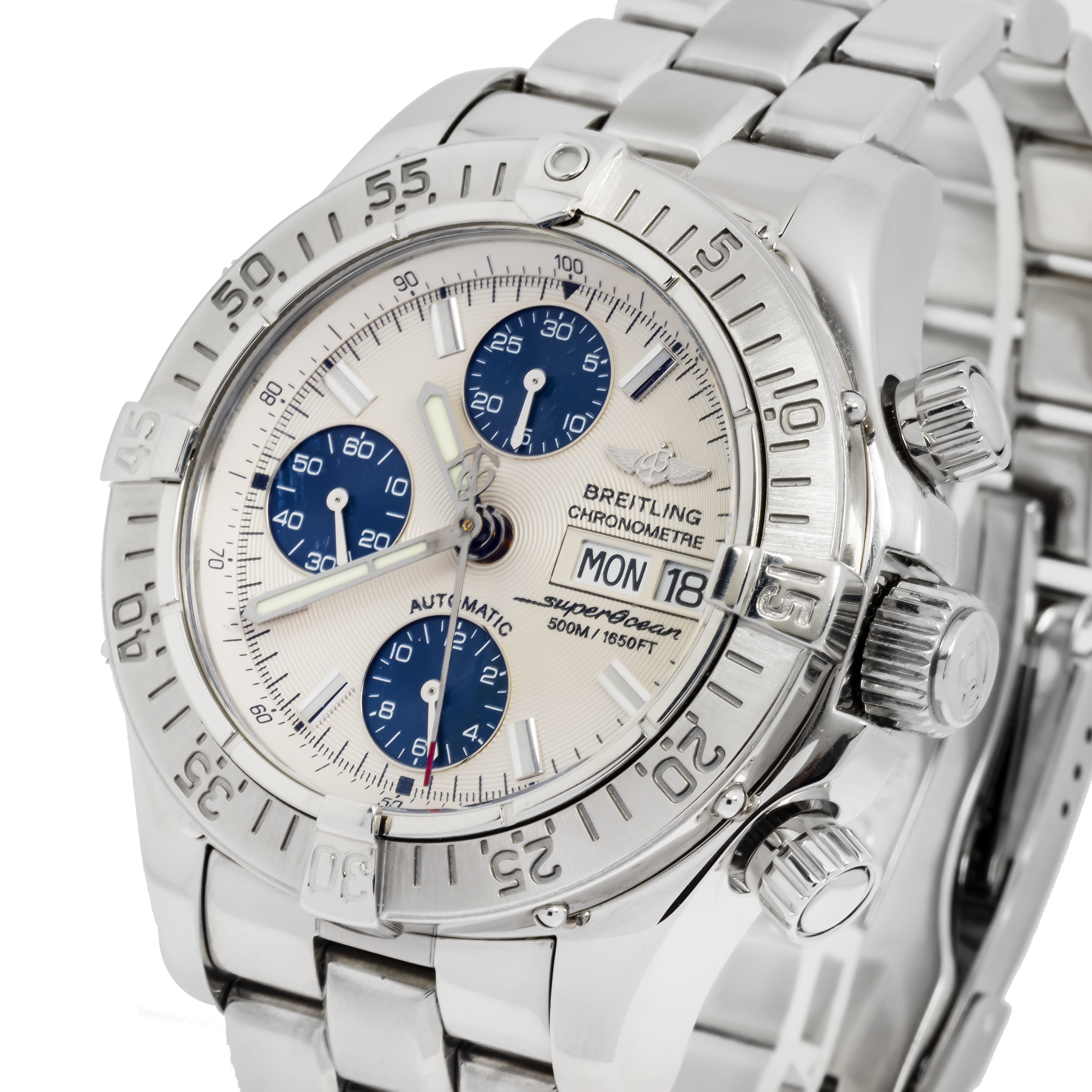 BREITLING SUPEROCEAN A13340 42MM WHITE DIAL WITH STAINLESS STEEL BRACELET