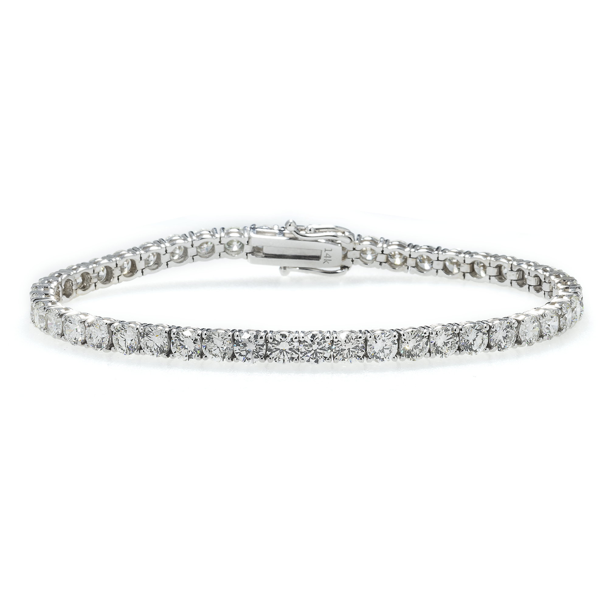 14K GOLD LAB DIAMOND TENNIS BRACELET 12.41 CT