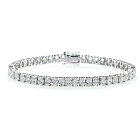 14K GOLD OVAL SHAPE LAB DIAMOND TENNIS BRACELET 11.78 CT