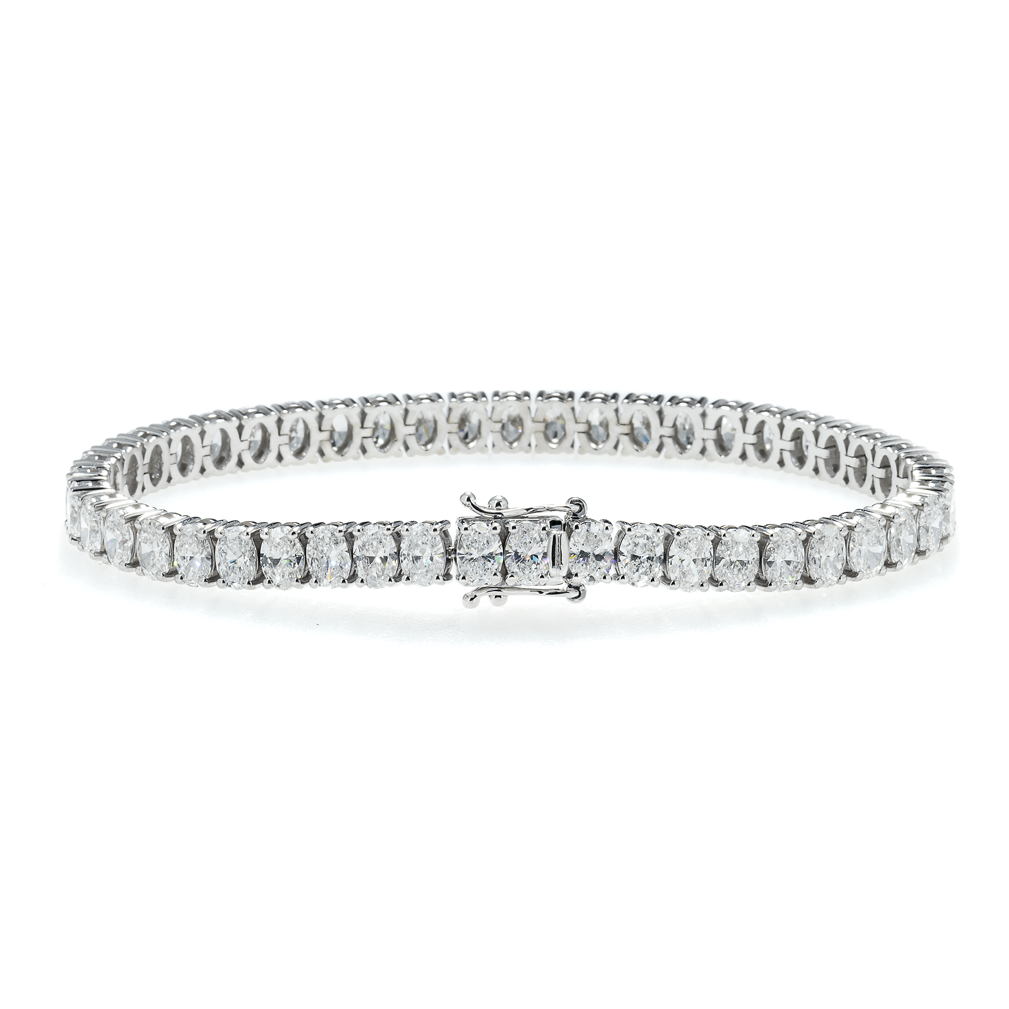 14K GOLD OVAL SHAPE LAB DIAMOND TENNIS BRACELET 11.78 CT