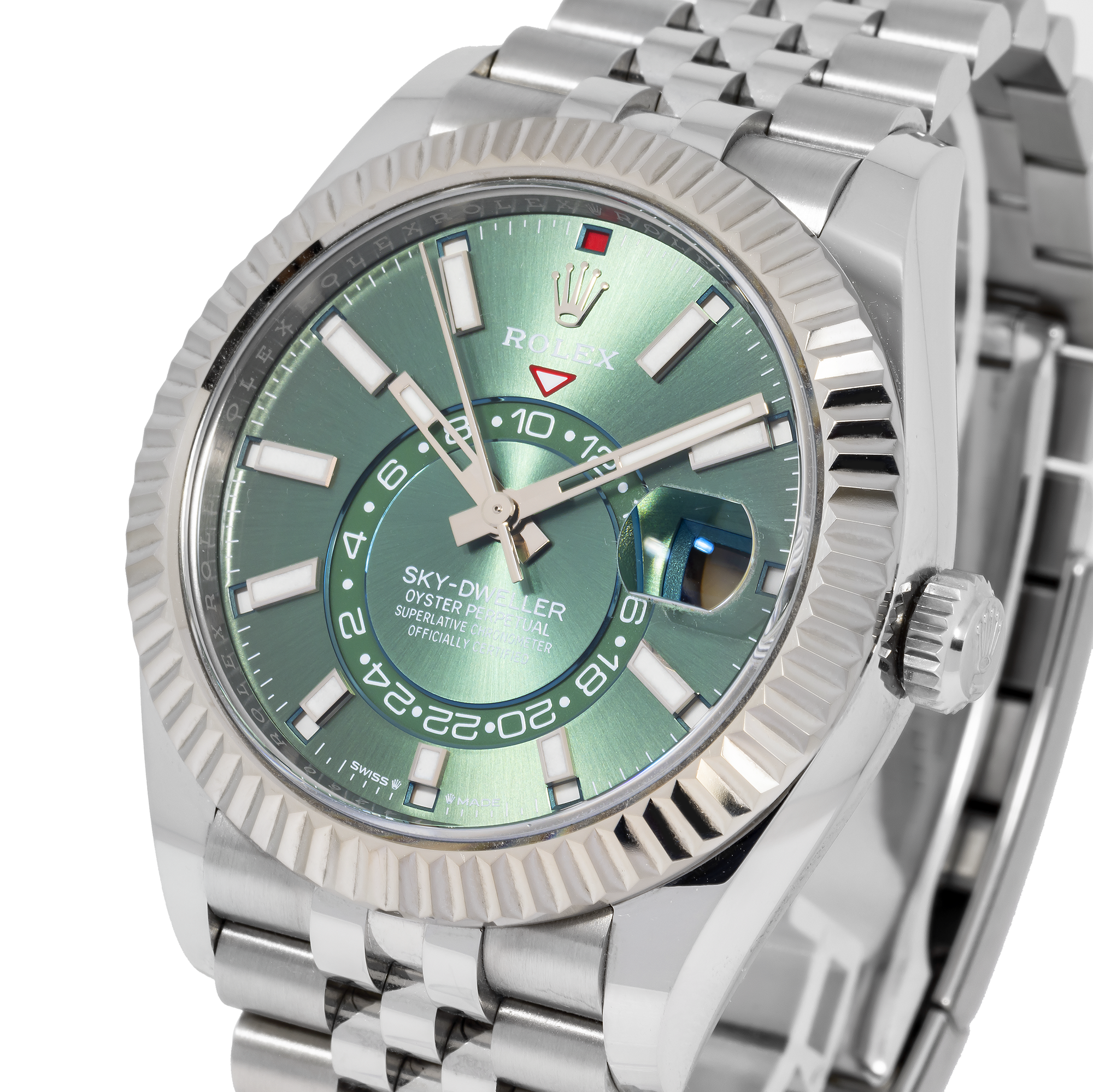 Rolex Sky-Dweller 336934 42MM Green Dial With Stainless Steel Jubilee Bracelet