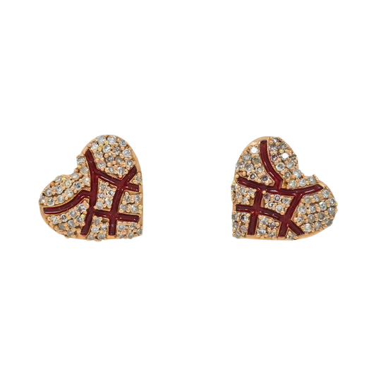 14K GOLD DIAMOND HEART EARRINGS 0.36 CTW