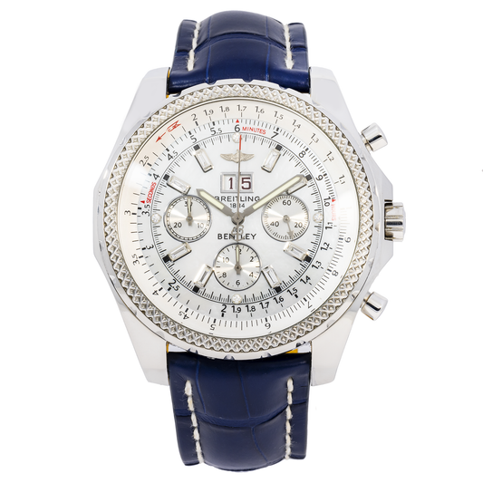 Breitling Bentley 6.75 A44362 48MM White Dial With Leather Bracelet