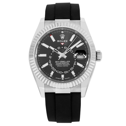 Rolex Sky-Dweller 336235 White Gold Bezel With Black Index Dial And Oysterflex Strap