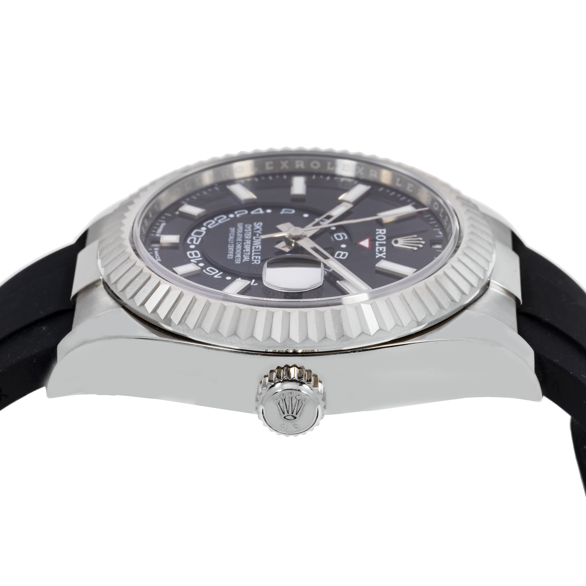 Rolex Sky-Dweller 336235 White Gold Bezel With Black Index Dial And Oysterflex Strap