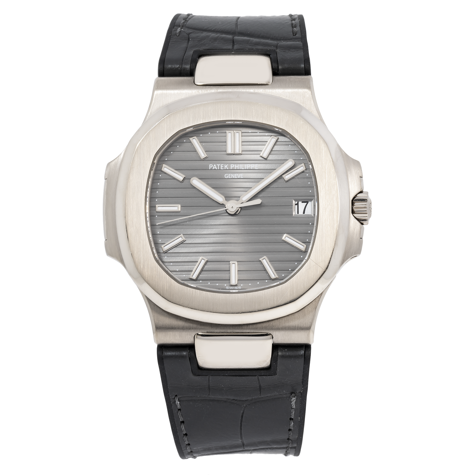 Patek Philippe Nautilus 5711 40MM Silver Dial With Leather  Bracelet