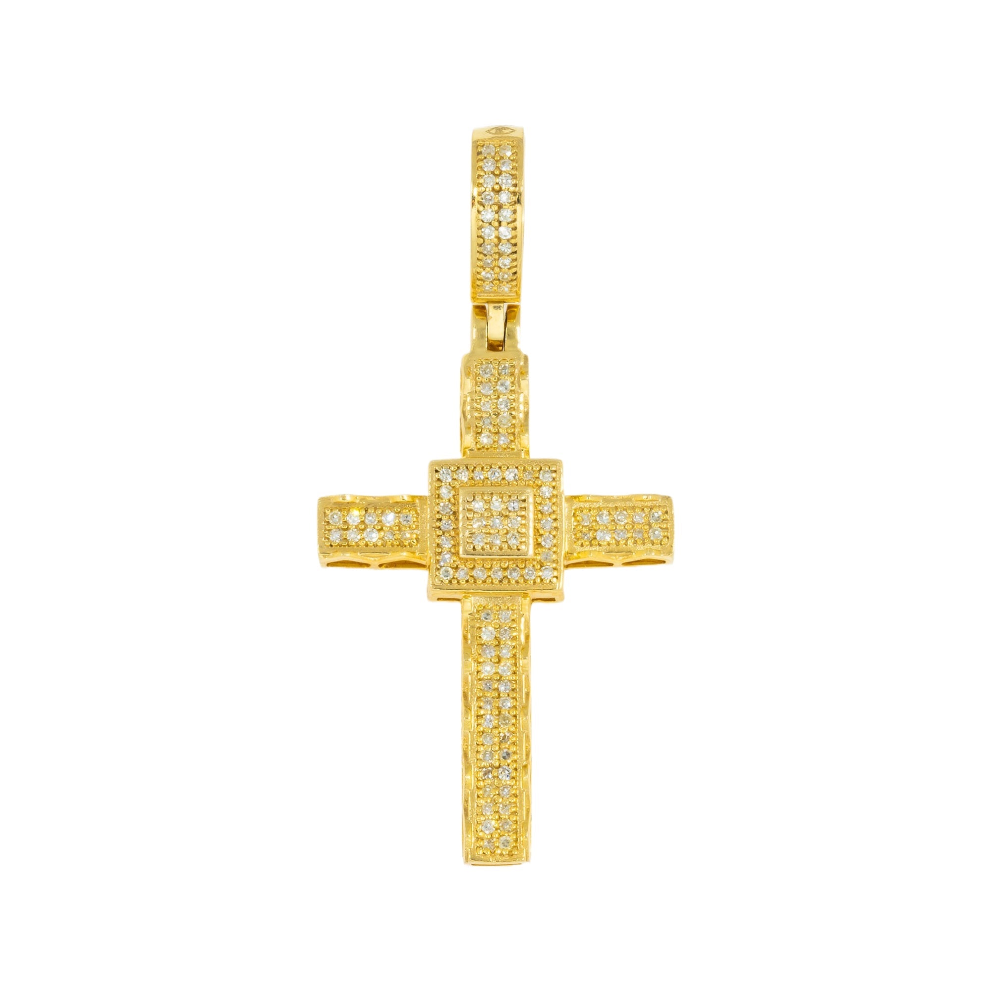 10K GOLD DIAMOND CROSS PENDANT 0.38 CT