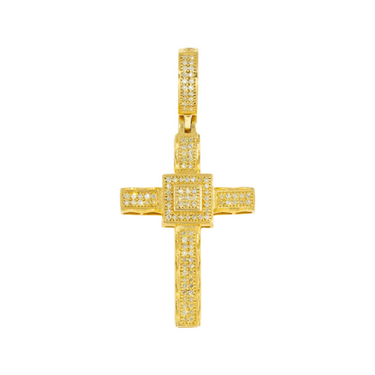 10K GOLD DIAMOND CROSS PENDANT 0.38 CT