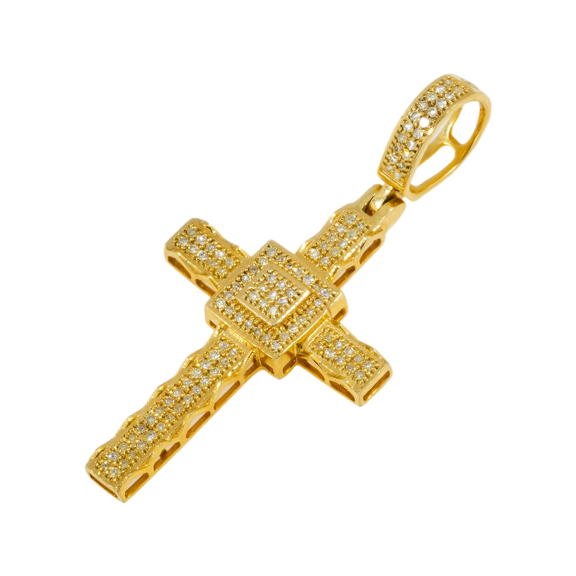 10K GOLD DIAMOND CROSS PENDANT 0.38 CT