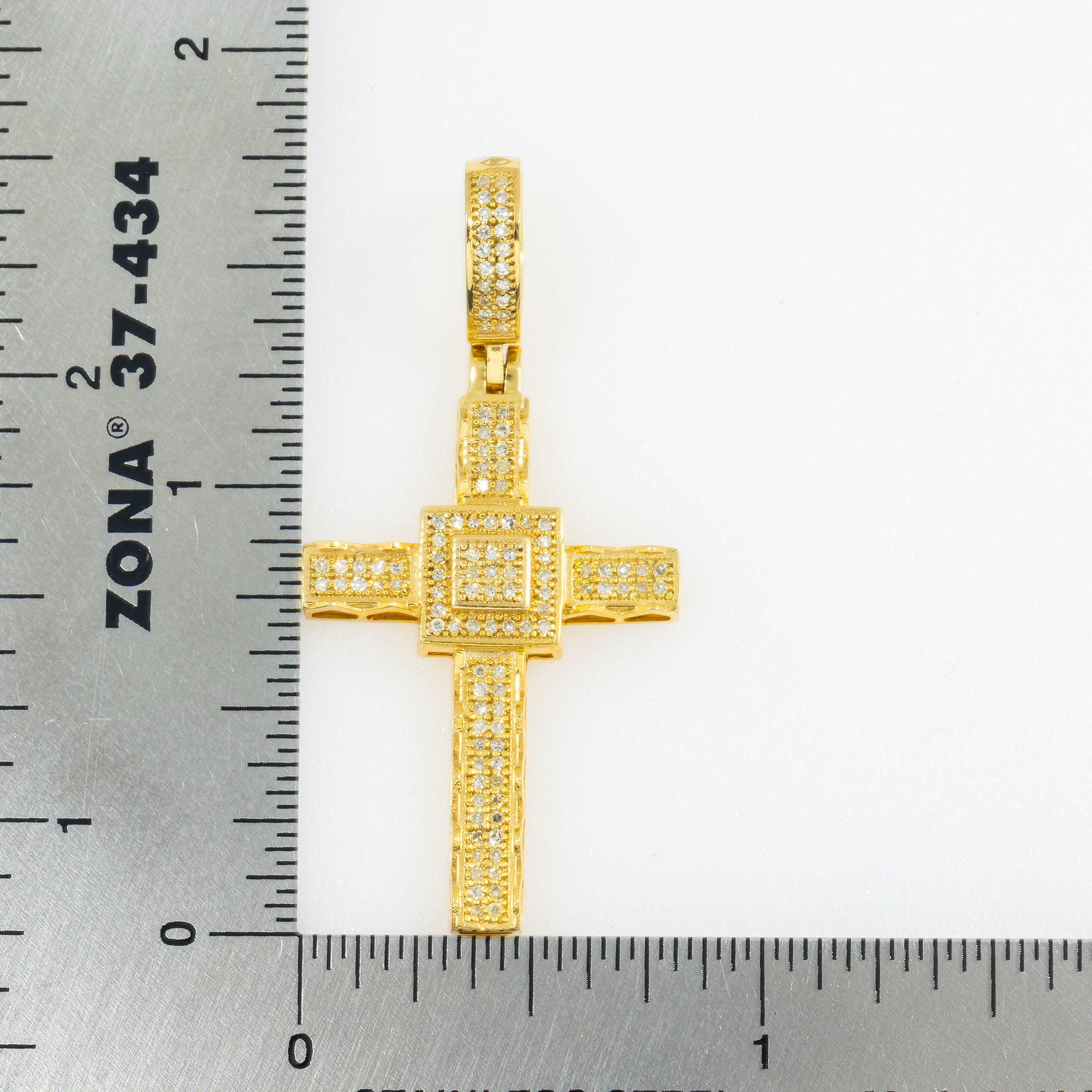 10K GOLD DIAMOND CROSS PENDANT 0.38 CT