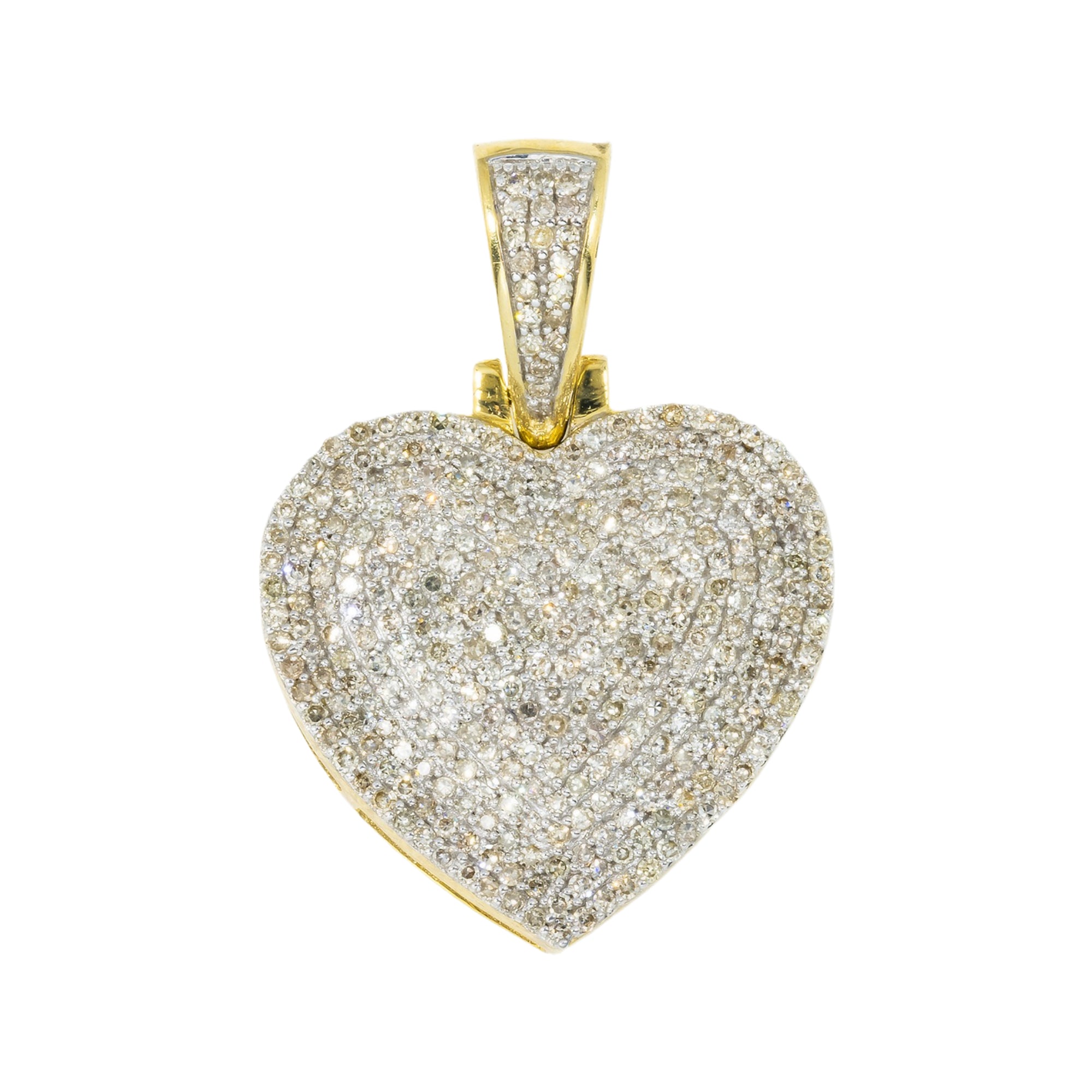 10K GOLD DIAMOND HEART PENDANT 1.01 CT