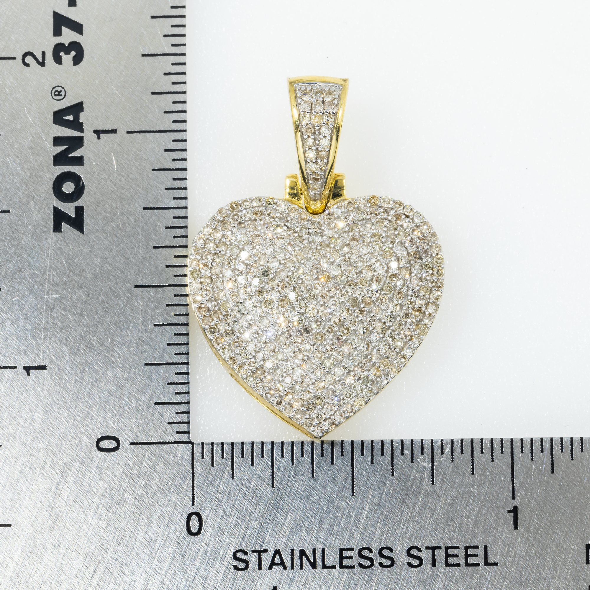 10K GOLD DIAMOND HEART PENDANT 1.01 CT